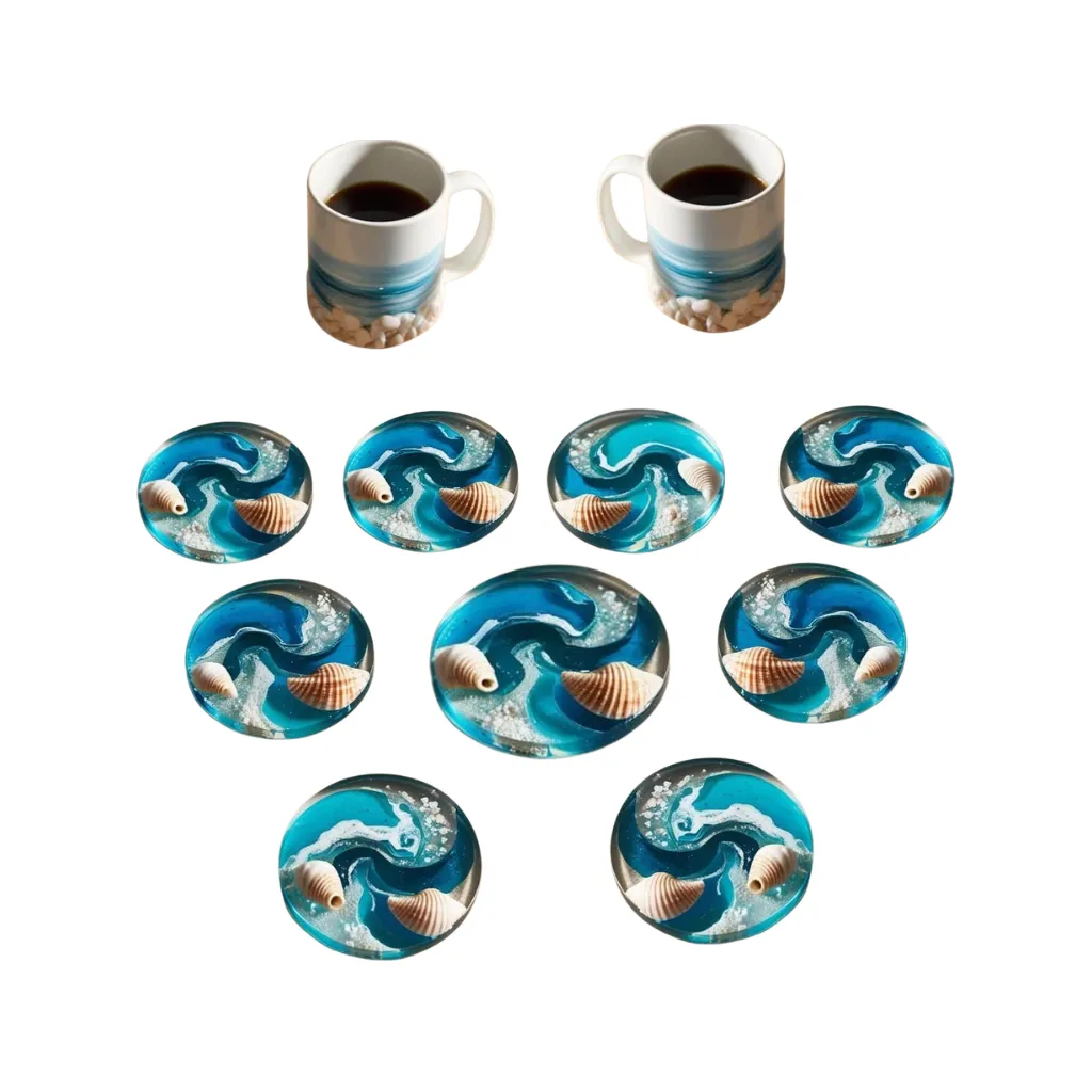 Decorative Drink Coasters Set for Dining Table & Home Décor | Heat Resistant Cup Coasters - Image 4