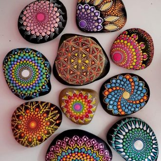 Hand-Painted Mandala Stones | Decorative Pebble Art for Home Décor & Meditation