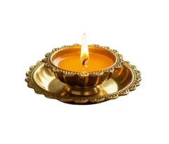 Brass diya