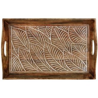 Handcrafted Carved & Painted Decorative Trays for Serving & Home Décor | Artisan Wooden Serving Tray
