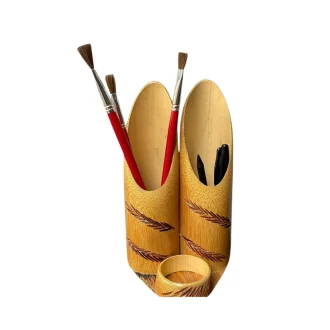 bamboo pen stand
