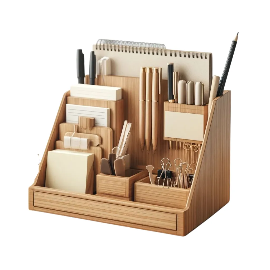 Wooden Desk Organizer for Office & Study Table | Multi-Purpose Desktop Storage Organizer - Image 8